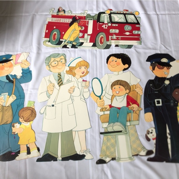 Vtg 1980s Die-cut Careers Characters Set - Picture 3 of 16